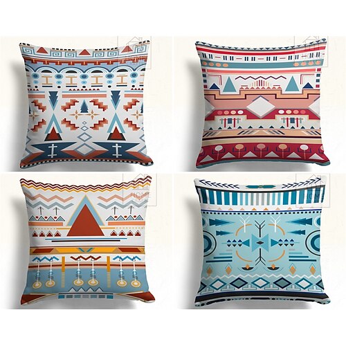 

Funda de almohada de doble cara kilim étnica del sur occidental, 1 pieza, funda de almohada cuadrada decorativa suave para dormitorio, sala de estar, sofá, silla