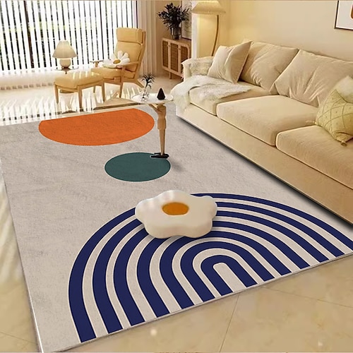 

Simples imitação de caxemira sala de cabeceira tapete de cor quente