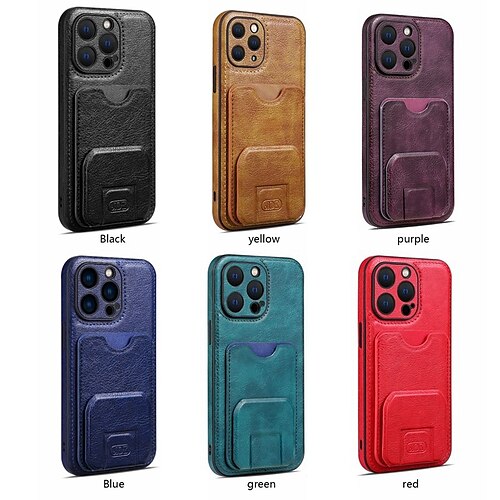 

téléphone Coque Pour iPhone 15 Pro Max Plus iPhone 14 Pro Max Plus iPhone 13 12 11 Pro Max SE X XR XS Max 8 7 Coque Arriere Portefeuille Avec Support Protection complète du corps Fente pour carte