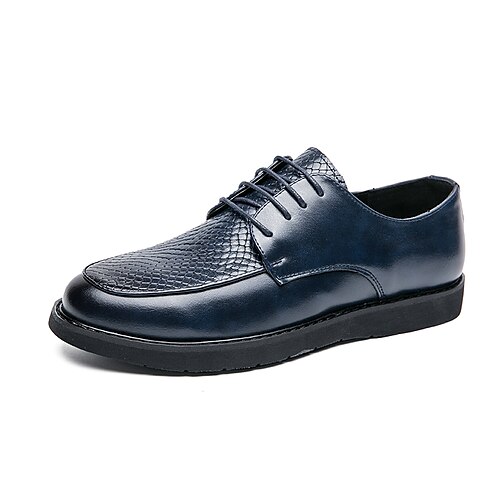 

Homens Oxfords Sapatos de vestir Sapatas da manta do estilo britânico Casual Diário Couro Ecológico Confortável Com Cadarço Preto Azul Primavera Outono