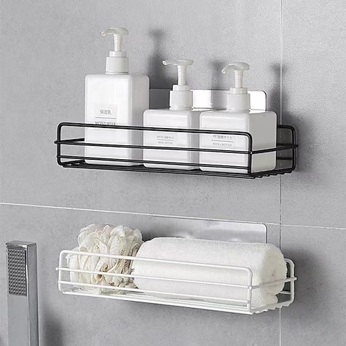 Wall Mounted Bathroom Storage Rack, Punch-free Bathroom Hanging