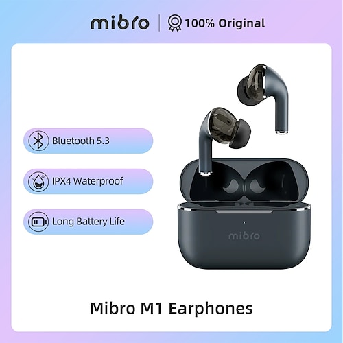 

M1 verdaderos auriculares inalámbricos tws auriculares intrauditivos bluetooth 5,3 diseño ergonómico detección automática de oído graves profundos para apple samsung huawei xiaomi mi fitness correr