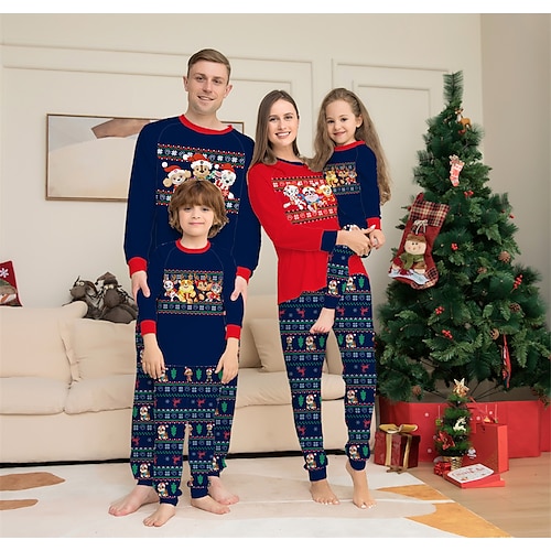 

Santa Claus Reindeer Family Christmas Pajamas Nightwear Men's Women's Boys Girls' Family Matching Outfits Christmas New Year Christmas Eve Kid's Adults' Home Wear Polyester Top Pants