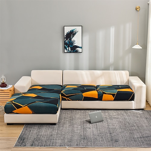 

Funda de cojín de sofá estampada para sala de estar, protector de muebles de LICRA elástica extraíble en forma de L, funda para sillón esquinero