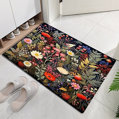 מחצלות פרחוניות צבעוניות שטיחים שטיחים רחיצים שטיחים למטבח שטיח עמיד בפני החלקה שמן מחליק מקורה חיצוני מחצלת עיצוב חדר שינה חדר רחצה שטיח כניסה שטיח