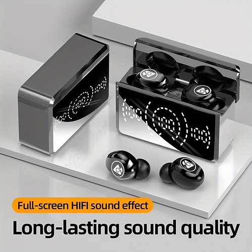 

m26 TWS True auriculares inalámbricos En el oido Bluetooth 5.2 Pantalla LED de potencia para Apple Samsung Huawei Xiaomi MI Teléfono Móvil