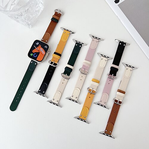 

Sportarmband Kompatibel mit Apple Watch Armband 38mm 40mm 41mm 42mm 44mm 45mm 49mm Metallverschluss Verstellbar Stoff PU - Leder Ersatzarmband für iwatch Series Ultra 8 7 SE 6 5 4 3 2 1