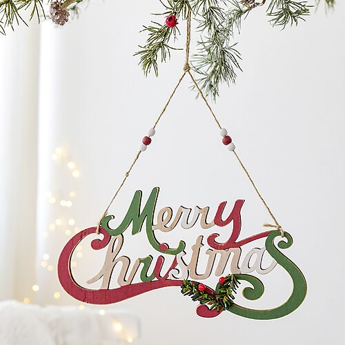 

carta de navidad decoración de placa decoración del árbol de navidad placa campana de navidad puerta placa colgante de puerta