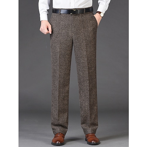 

Hombre pantalones de traje Pantalones de invierno Pantalones Pantalones de traje Pantalones de tweed Bolsillo Plano Comodidad Transpirable Exterior Diario Noche Moda Casual Caqui Gris Claro