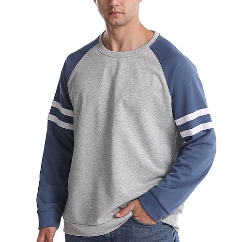 

Herren Sweatshirt Pullover Weiß Rote Dunkelgray Grau Rundhalsausschnitt Farbblock Patchwork Sport Natur Täglich Festtage Strassenmode Basic Brautkleider schlicht Frühling Herbst Bekleidung