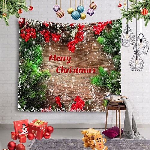 

Decoraciones navideñas, tapiz colgante, arte de pared, tapiz grande, decoración mural, fotografía, telón de fondo, manta, cortina, hogar, dormitorio, sala de estar