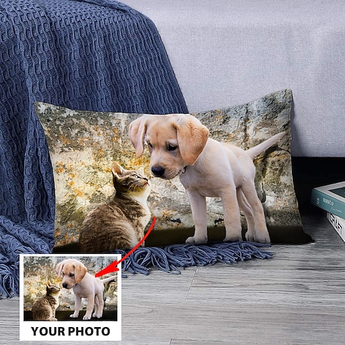 

Customized Lumbar Pillow Cover Add your Image Personalized Photo Design Picture Fashion Casual Pillowcase Cushion Cover 1pc