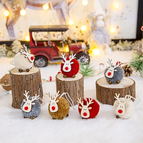 

Christmas Decorations, Felt Sheep Doll Pendants, Lamb Pommel Balls, Elk Pendants, Scene Decorations, Props