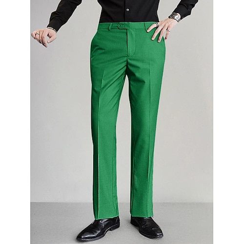 

Homme pantalon de costume Pantalon Pantalon de costume Poche Plein Confort Respirable Extérieur du quotidien Sortie Mode Décontractées Kaki foncé Noir