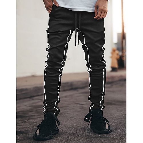 

Men's Sweatpants Joggers Straight Leg Sweatpants Pocket Drawstring Elastic Waist Plain Comfort Breathable Outdoor Daily Going out Fashion Casual Black