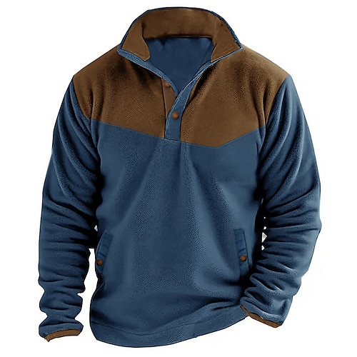 

Hombre Sudadera Lana Polar Negro Verde Ejército Azul Piscina Verde Trébol Cuello Mao Bloque de color Retazos Deporte Diario Festivos Ropa de calle Básico Casual Otoño invierno Ropa Sudaderas con