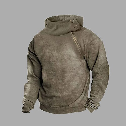 

Hombre Sudadera Marrón Con Capucha Plano Deporte Diario Festivos Vintage Fresco Casual Otoño invierno Ropa Sudaderas con capucha Sudaderas