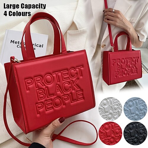 

Mujer Bolso de mano Bolso bandolera Bolsa de hombro Bolsa Boston Cuero de PU Fiesta Diario Festivos Cremallera Gran Capacidad Impermeable Ligero Color sólido Letra Negro Blanco Rojo