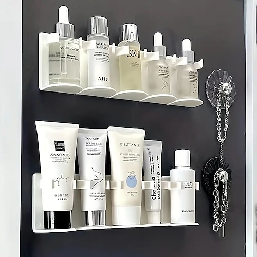 1pc Bathroom Wall Mounted Storage Rack With Multiple Layers For Toiletry,  Cosmetics Organizer For Toilet