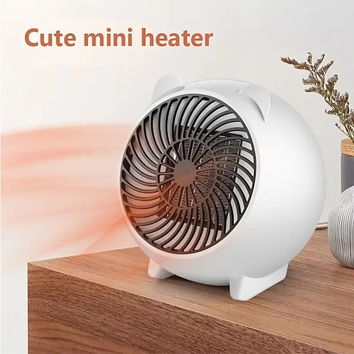 

radiateur portable en céramique ptc avec thermostat - mini radiateur électrique 500 W pour bureau intérieur et usage domestique - solution de chauffage économe en énergie et sûre