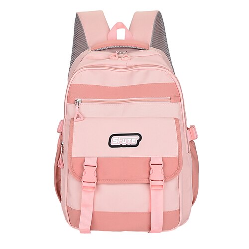 

Women's Backpack School Bag Bookbag School Traveling Geometric Nylon Large Capacity Durable Zipper Black Light Green Pink