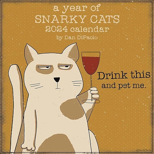 

A Year of Snarky Cats 2024 Wall Calendar, Christmas Gift Home Decoration Xmas Gift