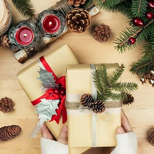 

50pcs christmas natural mini pine cones thanksgiving pine cone ornaments diy crafts home decor fall and christmas wedding decor
