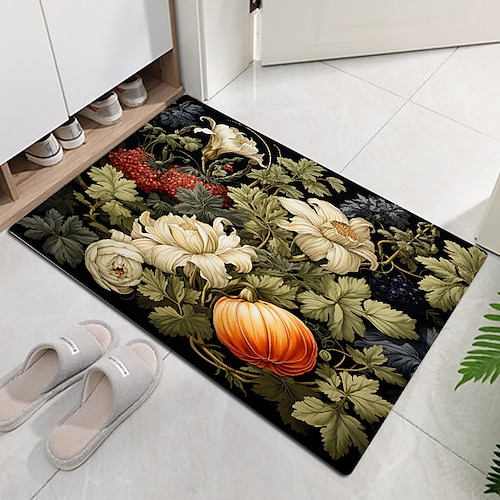 

Vintage Flower Doormat Non-Slip Oil Proof Rug Indoor Outdoor Mat Bedroom Decor Bathroom Mat Entrance Rug Door Mat