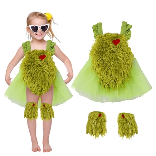 

Outfits Fancy Christmas Dress Girls' Cosplay Costume Christmas Christmas Carnival Masquerade Kid's Party Christmas Vacation Polyester Dress Leg Warmers