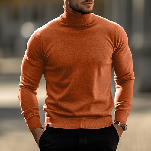 

Homme Pull Pull en tricot A côtes Tricoter Normal Tricoté Basique Plein Col Roulé Garder au chaud Moderne contemporain Casual Usage quotidien Vêtement Tenue Automne Hiver Noir Blanche S M L