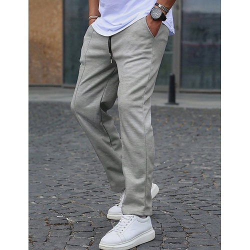 

Men's Sweatpants Joggers Pocket Drawstring Elastic Waist Plain Comfort Breathable Outdoor Daily Going out Fashion Casual Gray