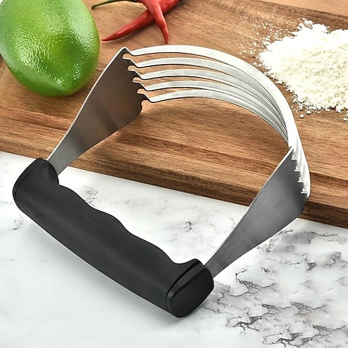 1pc, Dough Blender And Cutter, Stainless Steel Professional Pastry Cutter  With Heavy Duty Blades, Baking Tools, Kitchen Gadgets, Kitchen Accessories