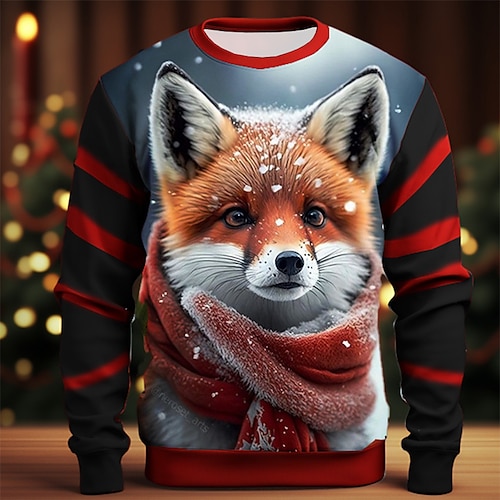 

Graphic Chien joyeux Noël Mode du quotidien Décontractées Homme 3D effet Sweat à capuche Noël Vacances Sortie Sweats Noir Rouge Vert Col Ras du Cou Imprimer Printemps Automne Designer