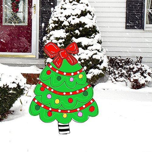 

1PCS Christmas Acrylic Christmas Tree Outdoor Courtyard Ground Insertion Garden Decoration Insertion