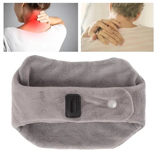 

Almohadilla térmica para el cuello, suave forro polar de visón dorado, carga USB, alivio de la rigidez del cuello, envoltura portátil calentada para el cuello, novedad