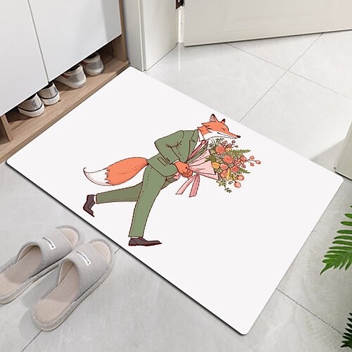 

Paillasson antidérapant en forme d'animal renard, résistant à l'huile, intérieur et extérieur, décoration de chambre à coucher, de salle de bain, d'entrée, de porte
