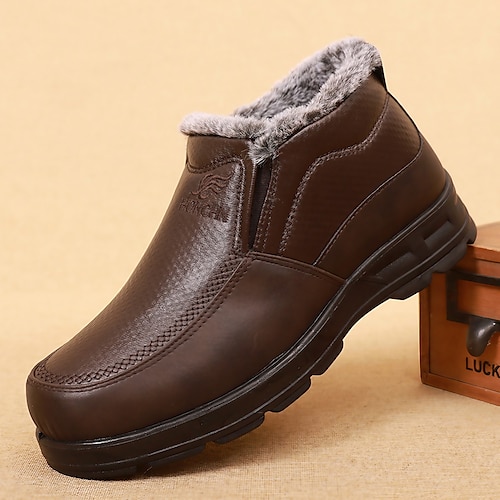 

Men's Boots Retro Winter Boots Walking Casual Daily PU Comfortable Booties / Ankle Boots Loafer Black Coffee Spring Fall