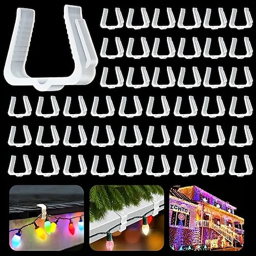 

50pcs/set Christmas Light Hanger Hooks