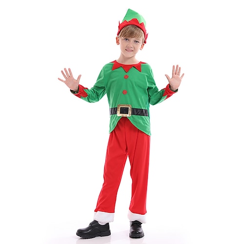 

Elf Santa Anzüge Jungen Mädchen Cosplay-Kostüm Weihnachten Weihnachten Maskerade Heiligabend Kinder Party Weihnachten Polyester Kostüm