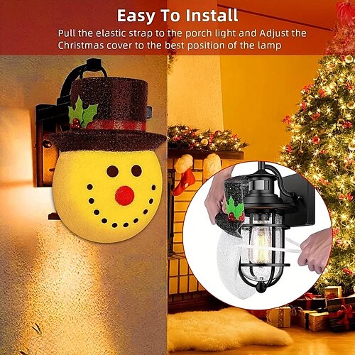 

1pc, Christmas Decorations Outdoor Christmas Porch Light Covers Snowman Decorations Outdoor Light Covers For Porch Lights, Garage Lights, Large Light Fixtures, Outdoor Christmas Decorations Porch Deco