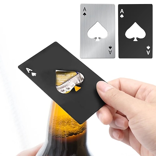 

Stainless Steel Can Opener Bottle Picker Beer Wine Beer Opener Poker Black Peach A Credit Card Bottle Opener Creative Pocket