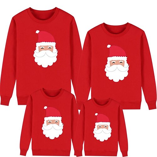 

Famille Noël Pyjamas Graphic Ecole Imprimer Noir Blanche Rouge manche longue Tenues maman et moi Actif Tenues assorties