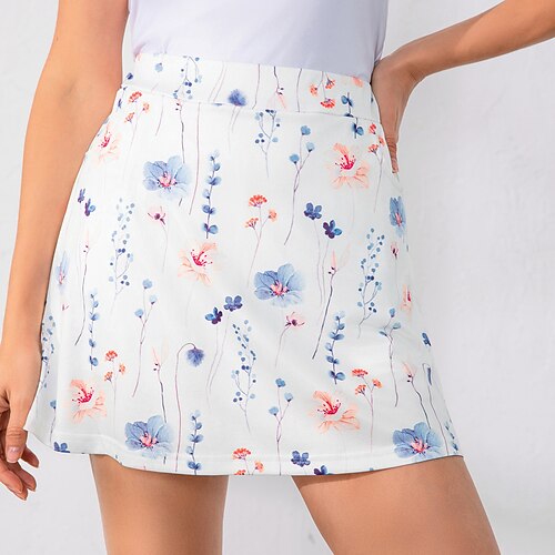 

Femme Jupe de tennis Jupe de golf Respirable Séchage rapide Evacuation de l'humidité Vêtements de tennis Vêtements de golf Standard 2 en 1 Poche pour tee de golf Floral Eté Tennis Le golf Pickleball