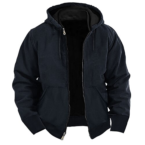 

Men's Hoodie Full Zip Hoodie Black Royal Blue Dark Gray Hooded Plain Sports Outdoor Daily Holiday Streetwear Cool Casual Spring Fall Clothing Apparel Hoodies Sweatshirts