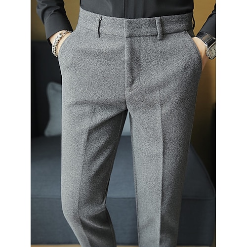 

Hombre pantalones de traje Pantalones de invierno Pantalones Pantalones de traje Pantalones de tweed Bolsillo Plano Comodidad Transpirable Exterior Diario Noche Moda Casual Negro Caqui