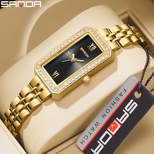 

Sanda femmes montre à quartz de luxe mode strass affaires étanche décoration alliage pu cuir montre