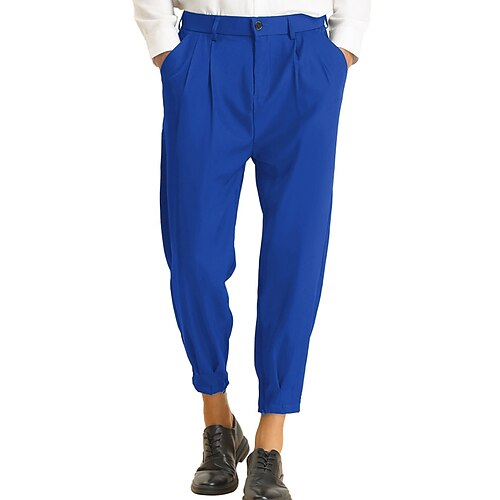 

Hombre pantalones de traje Pantalones Pantalones de traje Bolsillo Plano Comodidad Transpirable Exterior Diario Noche Moda Casual Negro Azul Piscina