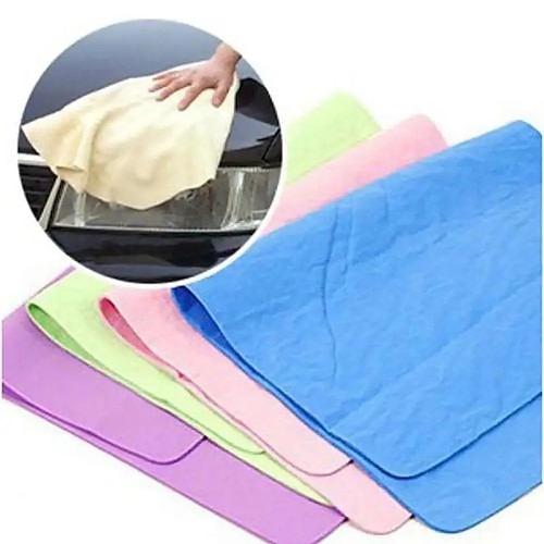 

2pcs Natural Elastic Car Cleaning Towels Shammy Chamois Leather Irregular Drying Polishing Washing Care Cloth Deer Skin Pet Towel