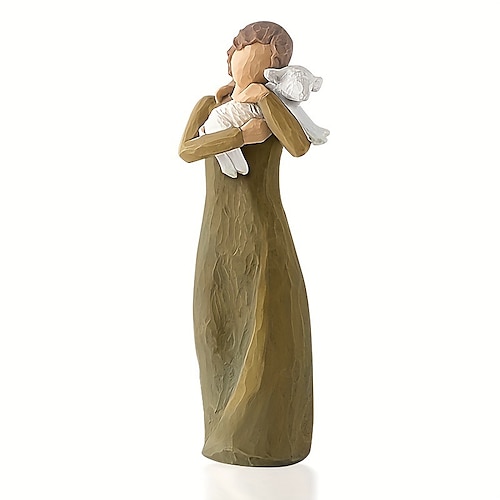 

escultura de anjo, escultura de figura de resina pintada à mão, ação de graças, natal, bíblia, casamento, aniversário, decoração de presente