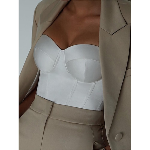 Fajas moldeadoras para mujer, corsés de color puro, para citas callejeras, para salir, transpirables, bandeau, sin mangas, sin espalda, para verano, primavera y verano, para el hogar